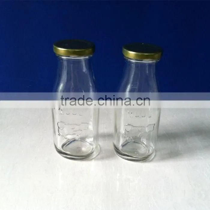 10oz glass bottle for milk drinking with screw top