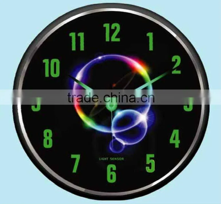 silence 12" Smart light metal wall clock