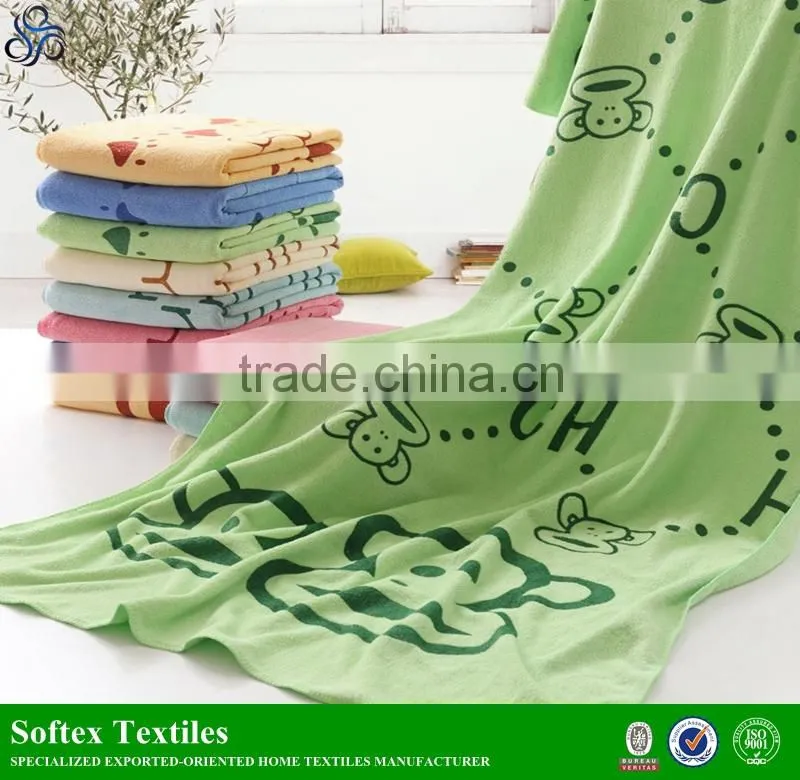 china manufacturer Lovely cartoon design 27*54 inch microfiber towel bath