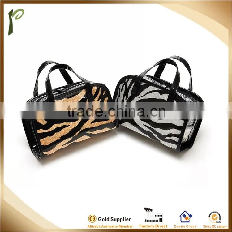 Popwide Hot Sale Sexy Leopard PVC Easy Carry Foldable Travel Handbag