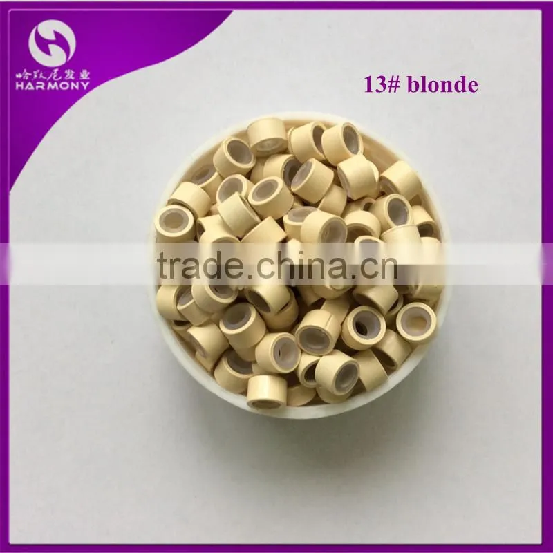 Silicone beads Micro Link Ring Beads Feather Stick Hair Extensions With Mix-Coloured beads 1000pcs 4.0mm*2.0mm*2.0mm