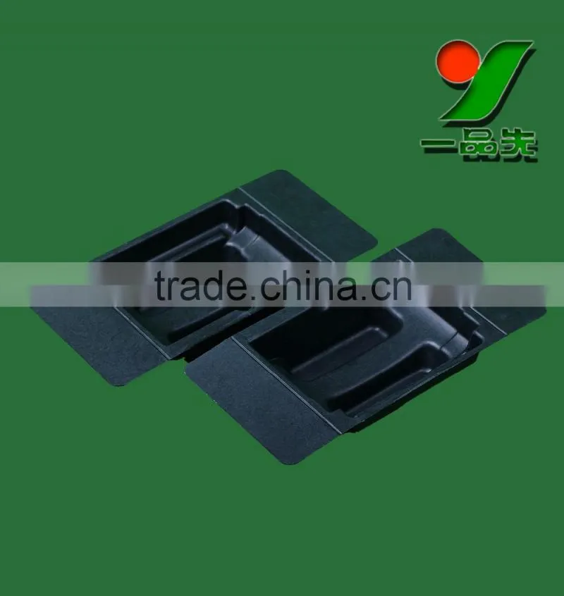 Black Color Fiber Molded Biodegradable Protective Packaging Inserts Trays plastic blister packaging