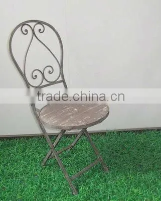 metal and wooden chair