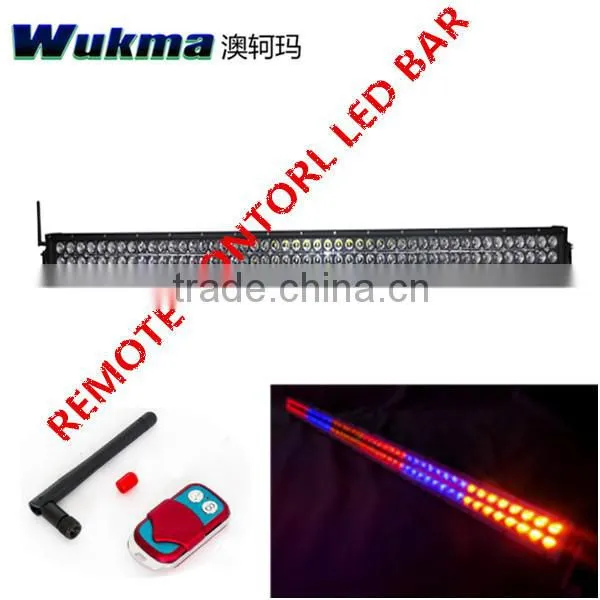 Color led light bar with wireless remote control led light bar, RGB strobe 50" Led light bar