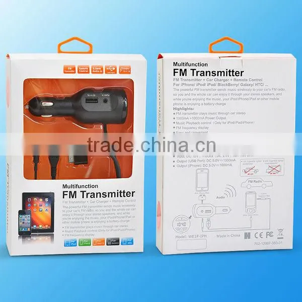 2in1 car charger with FM Transmitter function for iphone 4