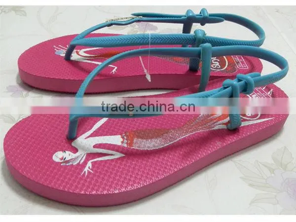 Wholesale pvc outsole silk screen new design ladies slippers