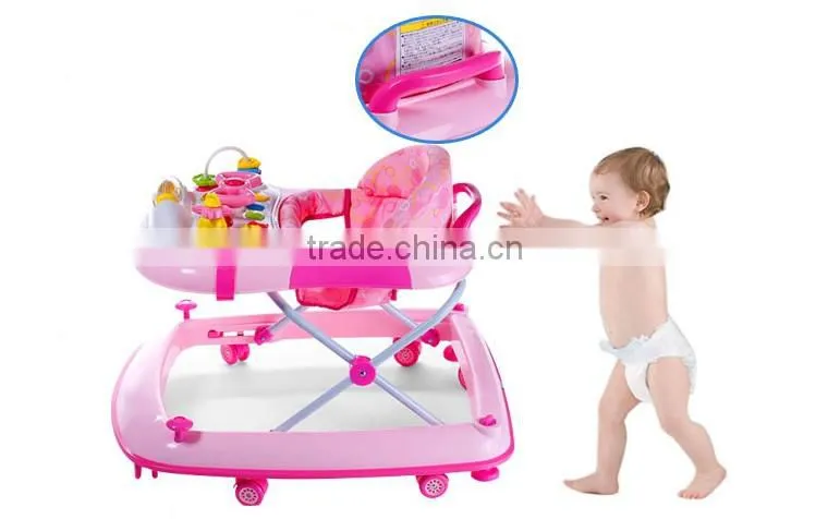 BW-01B push bar design new model baby walker, softextile baby walker with soft cushion