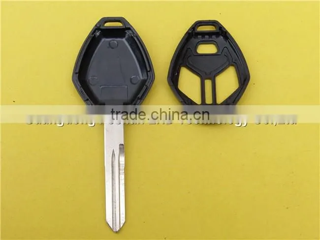 Replacement 2+1 Buttons With Logo Uncut Left Groove Blade Keyless Remote Housing Fob Key Case Shell Mistubishi Car Key