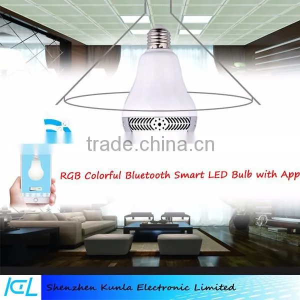 Smart RGB LED Bulb Color Changing Music Bluetooth Speaker With Remote Controled By App