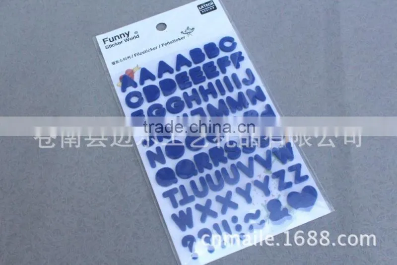 Cheap wholesale funny kids felt sticker/New design hot sale for kids felt sticker