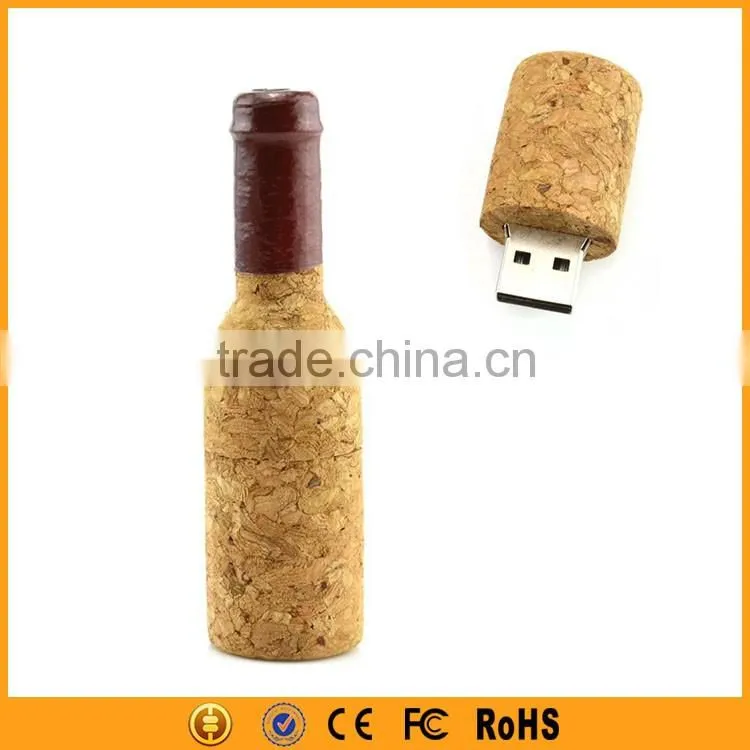 gift products wooden bulk wine bottle usb flash drive 64gb with logo