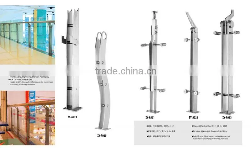 304/316 Stainless Steel Rail Handrail,baluster design stainless steel pipe stair handrail