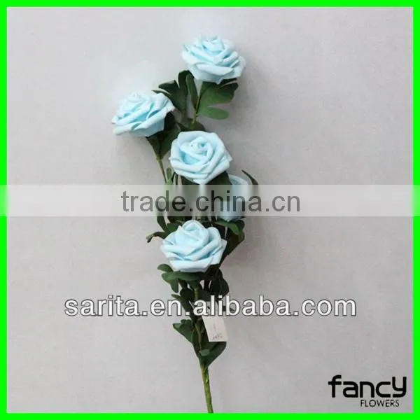 hot sale 5 pcs artificial royal blue rose flowers