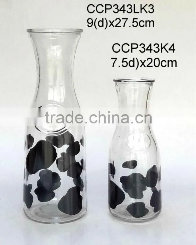 CCP343K glass milk bottle with decal printing