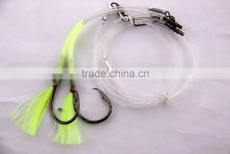 Groper Heavy Duty rigs two Flasher 13/0 recurve circle hooks effective on other deep water fish