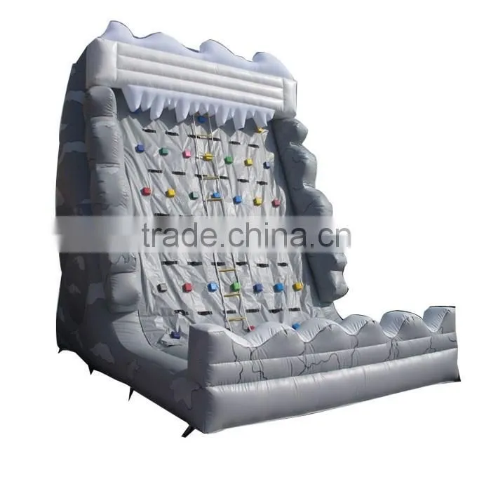 used inflatable indoor rock climbing wall, 0.55mm PVC tarpaulin climbing mountain sport games