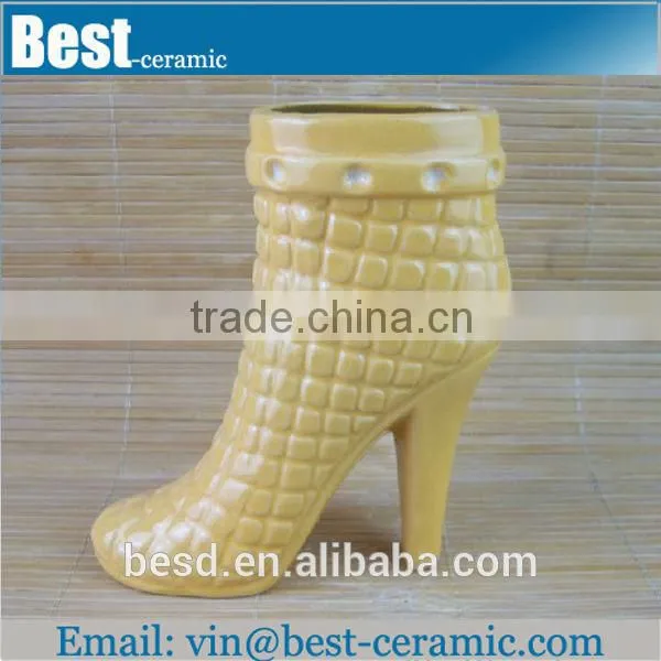 ceramic high heel flower pot
