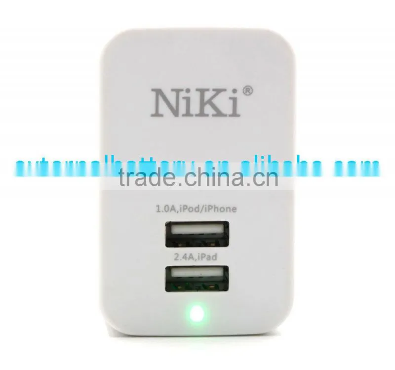 EU dual USB with led wall charger home charger with UL CE ROHS SAA approved