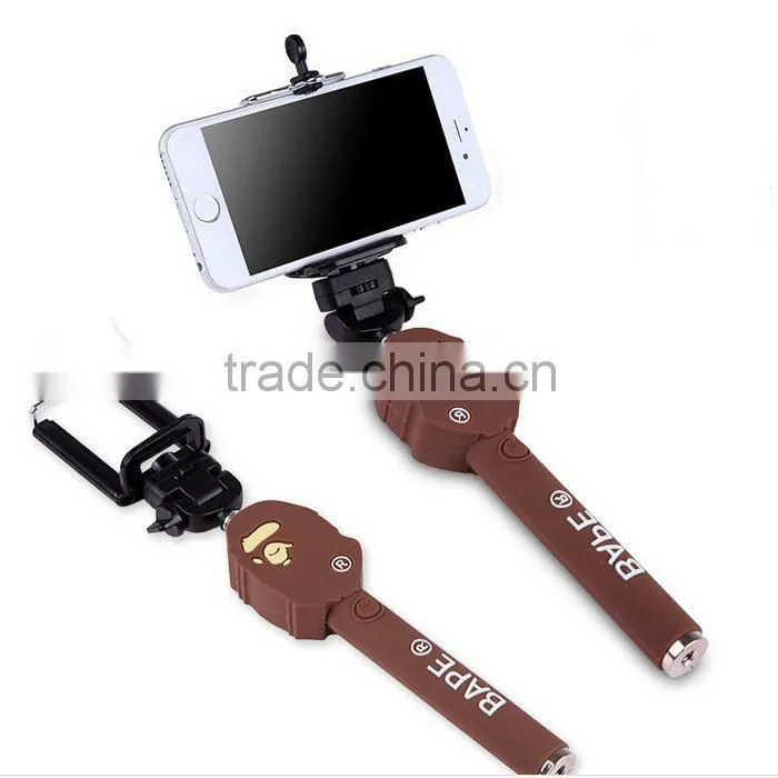 gadget 2015 hot custom selfie stick, bluetooth cartoon selfie stick mobile phone holder