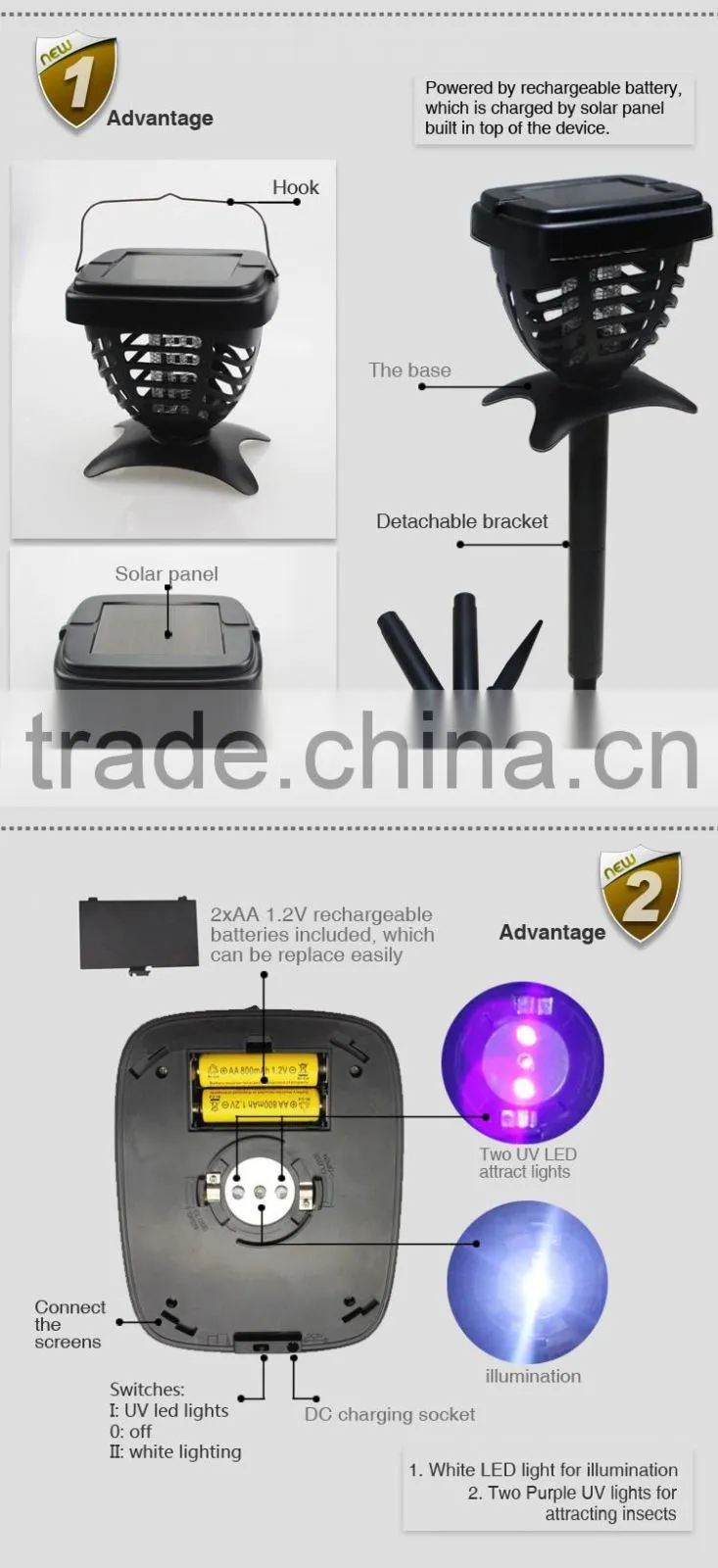 Aosion new production solar operation electric mosquito trap,mosquito kills device