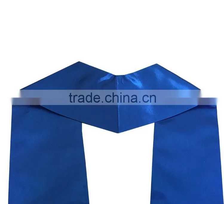 Royal blue imprinted shiny satin plain stoles