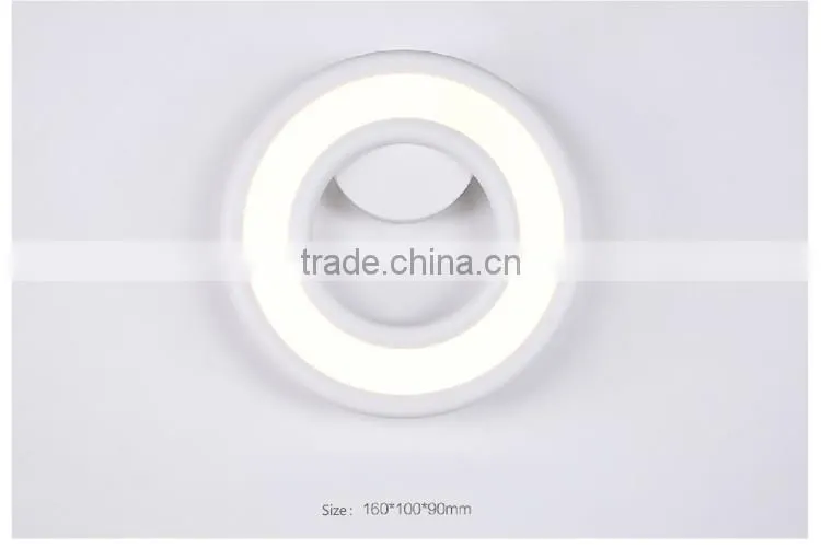 High Power Cool White Modern Wall Lamps 6W White Round Acrylic Wall Lamps
