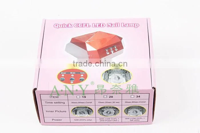 18W Nail Dryer (12WCCFL+6W Powerful LED )CCFL LED Nail Lamp Magnifying Lamp For Nail Art Led Nail Gel Polish Dryer