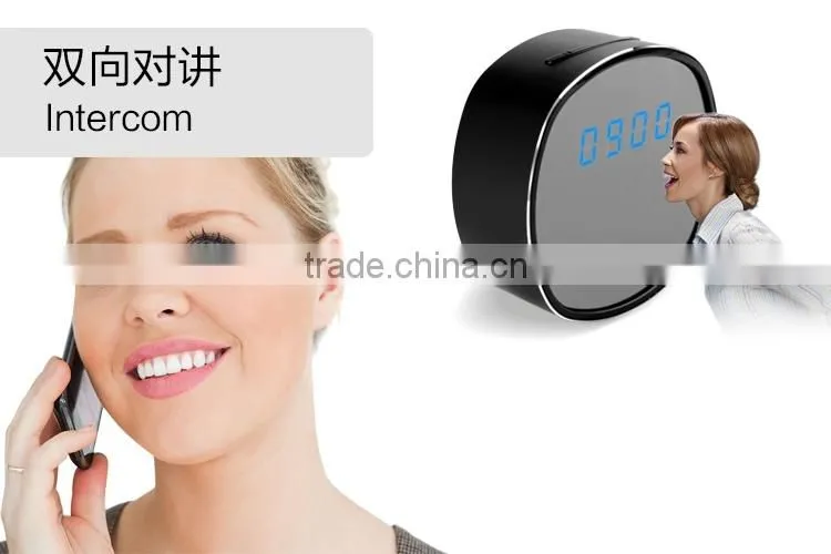 HD720P/30fps Wireless wifi Desk Alarm Clock camera