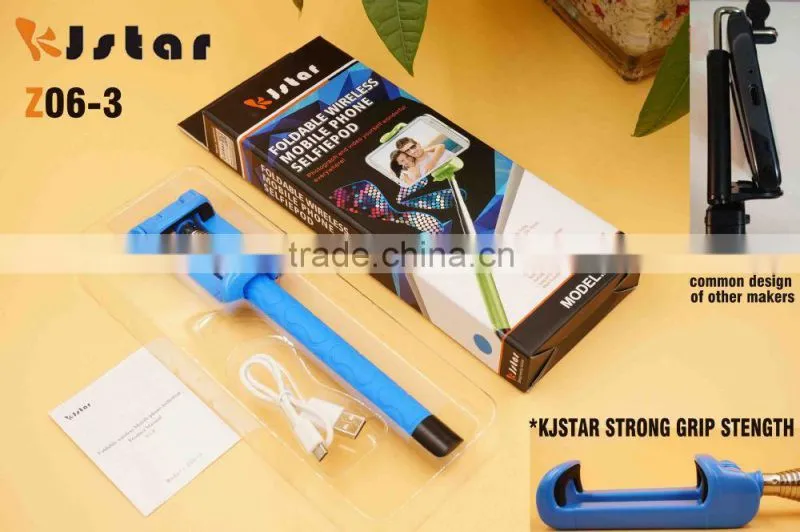 2015 original KJSTAR new bluetooth foldable selfie stick monopod