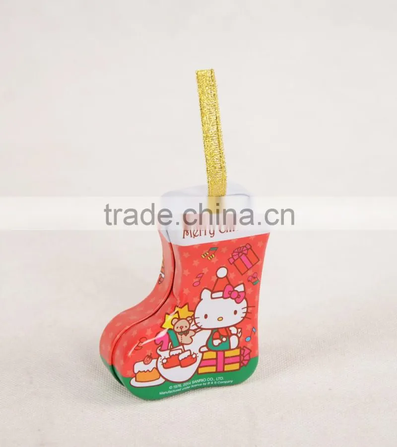 Nice design shoes shaped tin box gift tin box for Christmas gift packing tin box