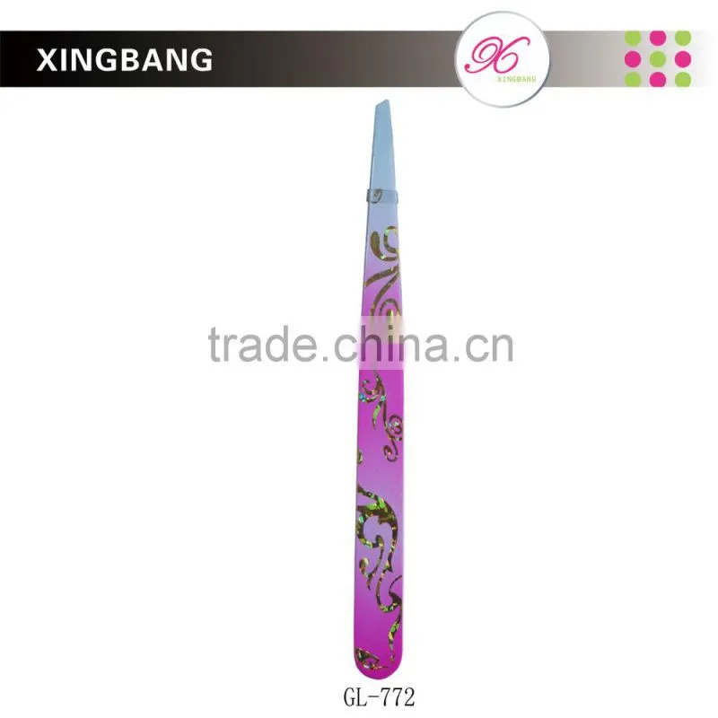 professional spray painting tweezer, personal care tools with gilding design