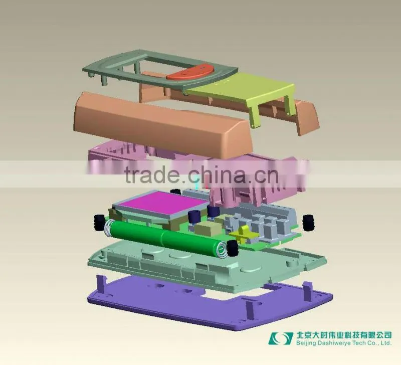 Fan coil thermostat enclosure design, plastic electrical cases with lcd display and button,