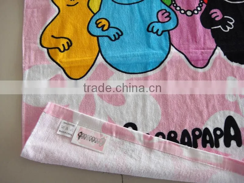 Lovely cartoon Barbapapa family beach towel/cartoon printed home beach towel