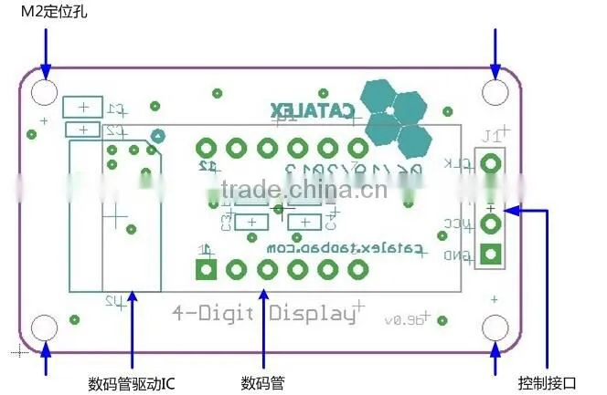 4 digital LED display module ,Adjustable brightness module with clock