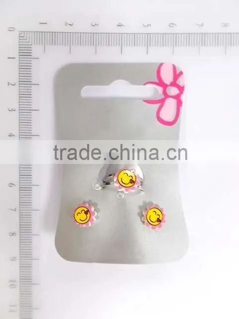 Cute acrylic sun baby earring and ring set for little girls
