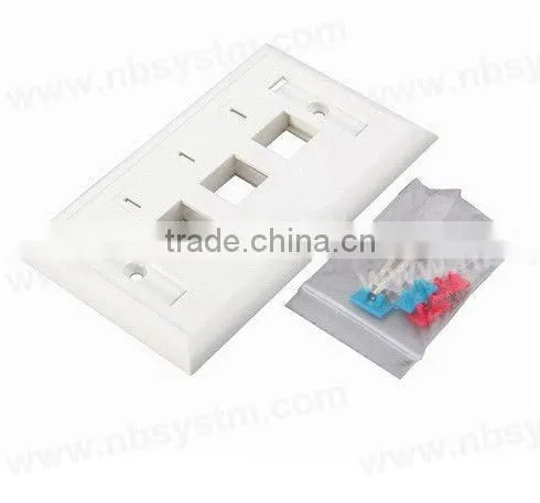 Face Plate 3 port, size:70x115mm