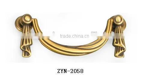 Vintage handle for wardrobe with antique brass