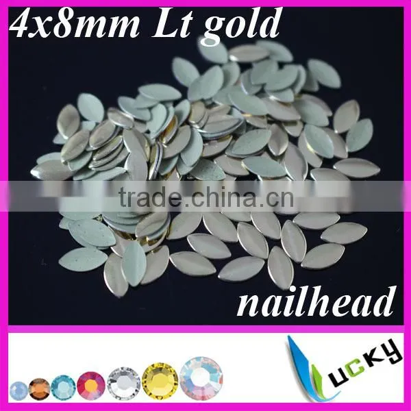 2014 new design korean hotfix nailheads navette /horse eye iron on studs 4x8mm
