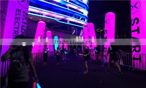 2016 Electric Run Guangzhou color-changing inflatable led decorative pillars, led lighting inflatable columns for sale