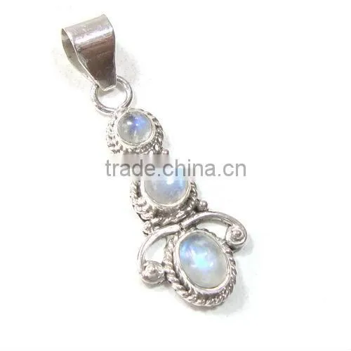 925 Stamped Sterling Silver Citrine Semi Precious Gemstone Pendant