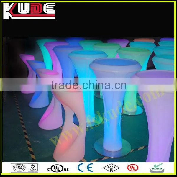 Colorful LED illuminated plastic bar furniture led glow bar table/led high bar table