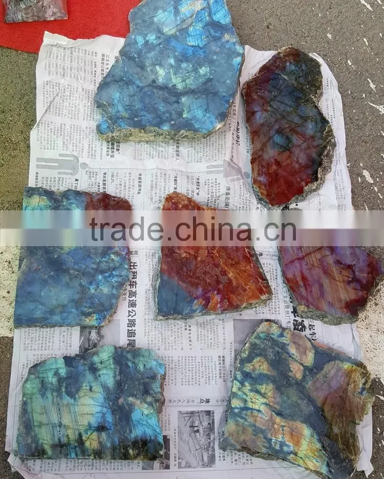 Natural Rock Labradorite Rough Slice from Madagascar