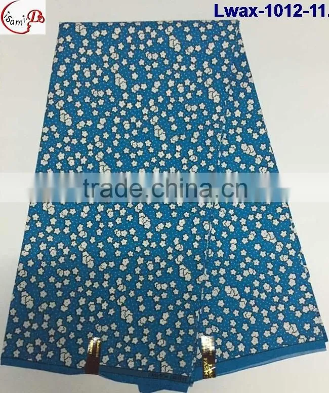 Lwax-1012-12 aqua African Jacquard style cheap wholesale african wax print fabric