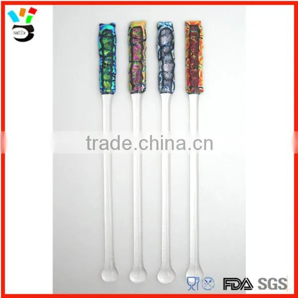 Glass Swizzle Sticks Cocktail Stirrers Mixed Drink Stir Sticks Handmade Fused Glass