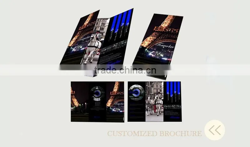 new film laminated art paper custom accordion fold brochure