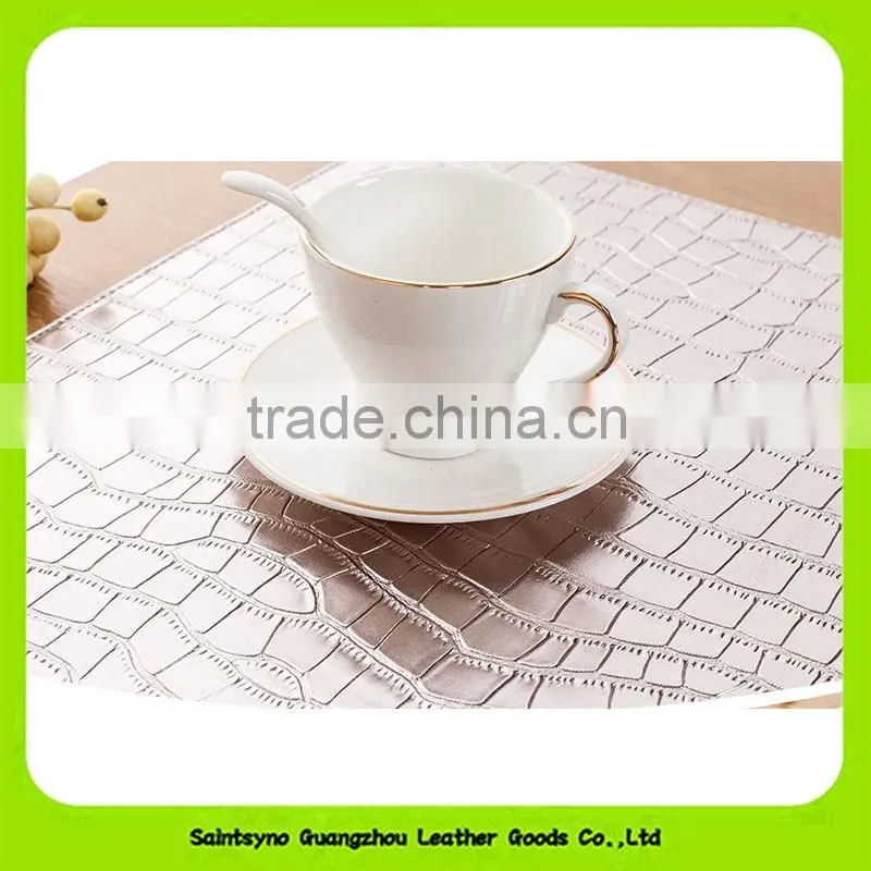 Luxury PU Leather Non-slip Placemat Crocodile Coasters 16019