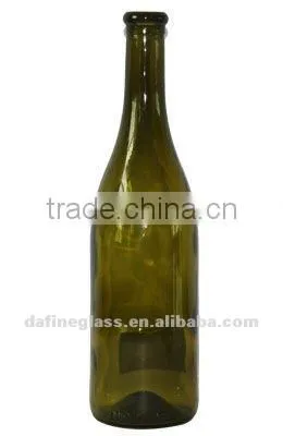 750ml Dark Green Red Wine Bottle with cork