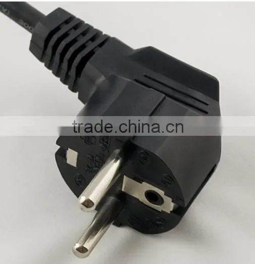 Euro power plug 250V 10A with VDE certificate AC power cord with plug H05VV-F 3*0.1.0mm2 3m 5m Black european standard