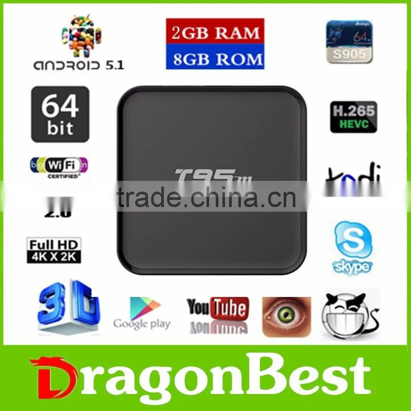 New arrival google android 6.0 tv box Amlogic S905X TV Box X96 with kodi fully loaded