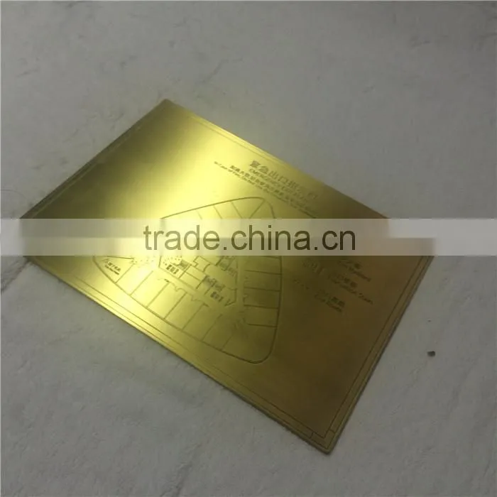 gold plating custom made signboard Electrical safety sign made of metal